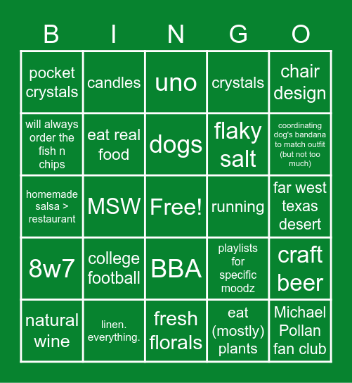 j a d e Bingo Card