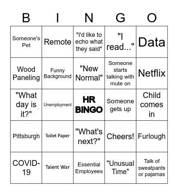 Pittsburgh HR Bingo Card