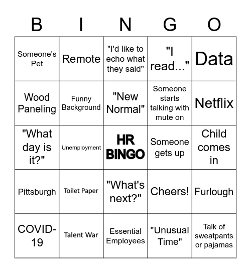 Pittsburgh HR Bingo Card