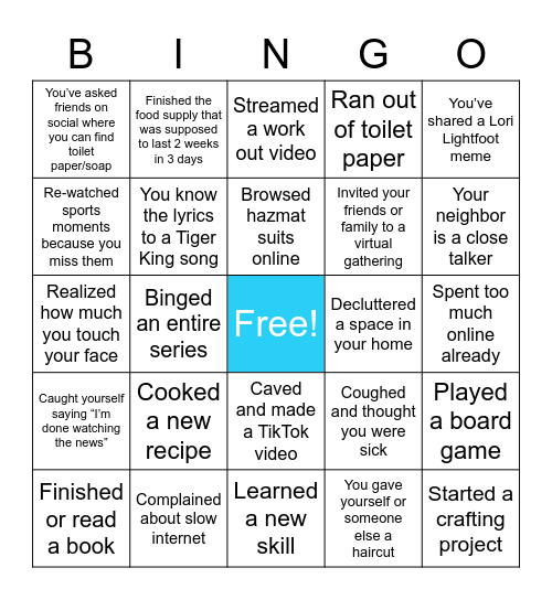 OUTSIDE IS CLOSED🚷 Bingo Card
