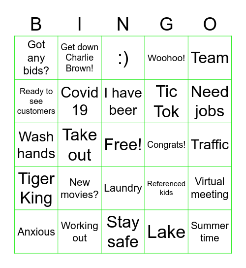 M-F-I  B-I-N-G-O Bingo Card