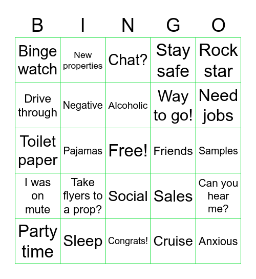 M-F-I  B-I-N-G-O Bingo Card