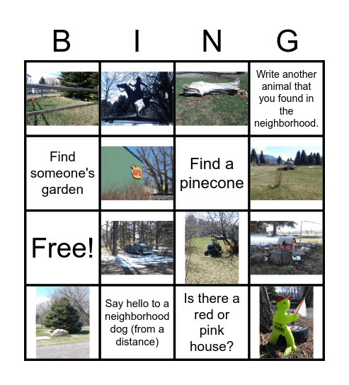 Nature Bingo Card