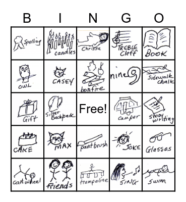 MADDIE Bingo Card