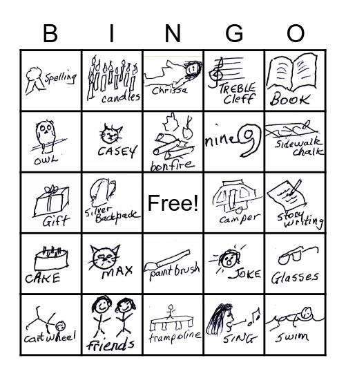 MADDIE Bingo Card