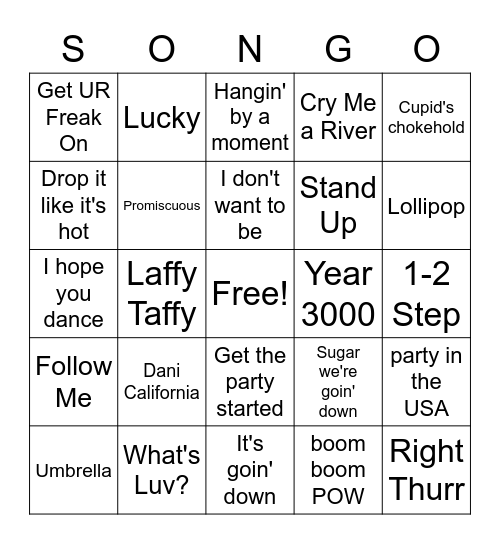 00's Round 3 Bingo Card