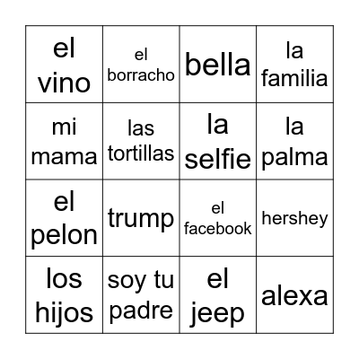 Loteria Rodriguez Bingo Card
