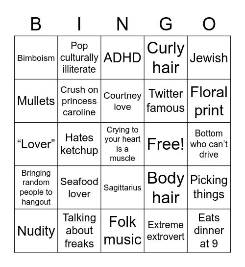 Razi Culture Bingo Card