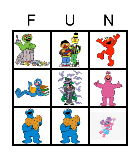 Sesame Street Bingo Card