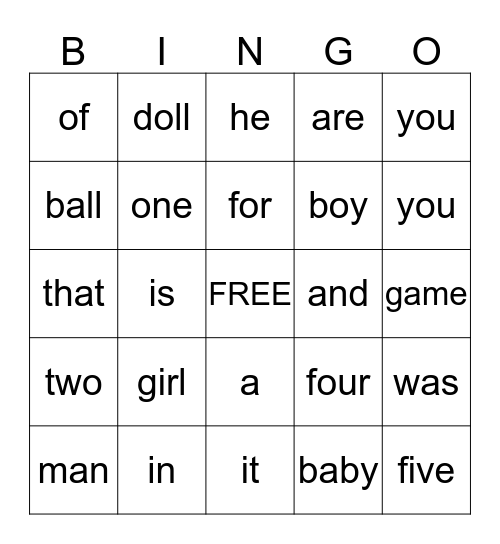 BINGO Card