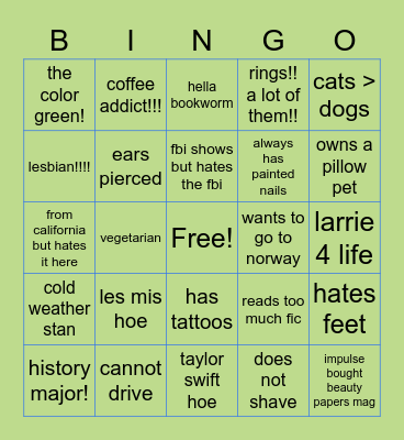 cade's bingo!!! Bingo Card