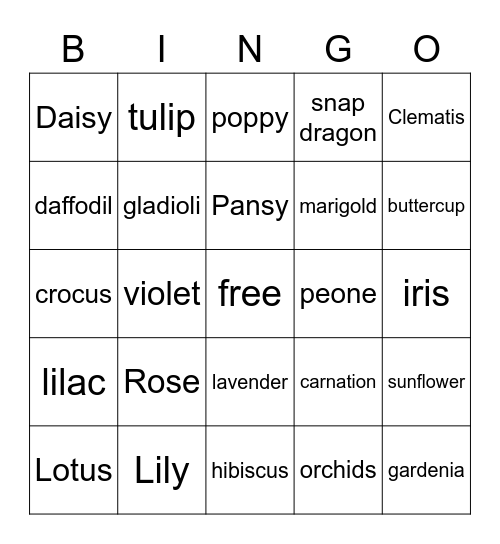 Zoom Bingo Card