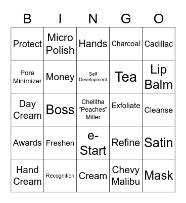 Mary Kay Bingo Card