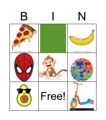 Xavier's Favorites BINGO Card