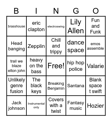 Music: Deepa Edition Bingo Card
