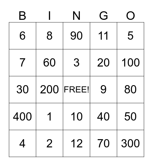 Gematriah Bingo Card