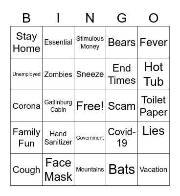 Coronacation Bingo Card