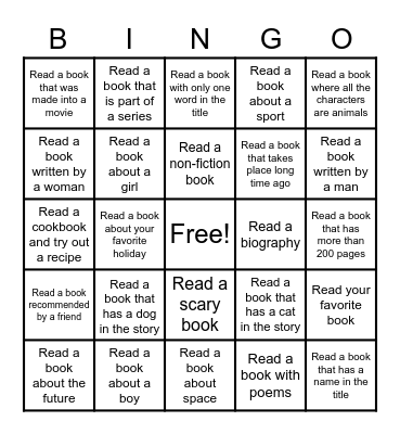Library Bingo Card