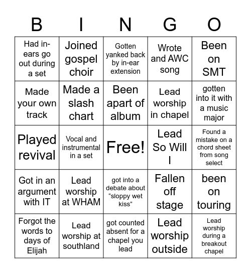 AWC BINGO Card