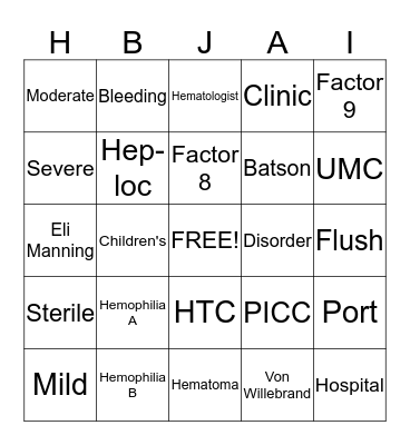 Jaiden's Story Bingo Card