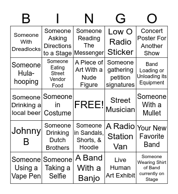 downtownART+SOUND Bingo Card Bingo Card