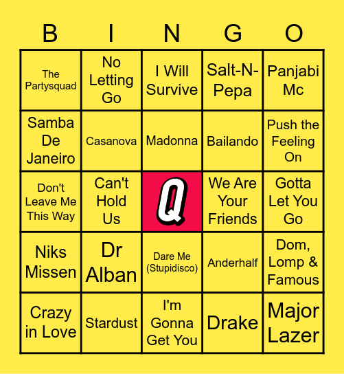 QOMMUNITY DISCO Bingo Card