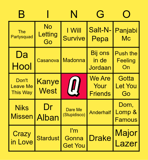 QOMMUNITY DISCO Bingo Card