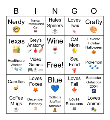 ♡ Aubri ♡ Bingo Card