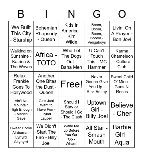 Wednesday Night Climbing Bingo Card