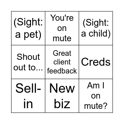 The Zuddle Club Bingo Card