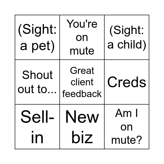 The Zuddle Club Bingo Card