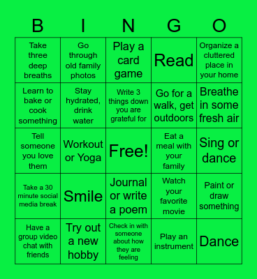 Fun Friday Bingo Card