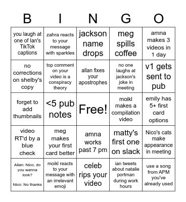 pol team bingo Card