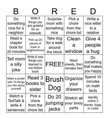 Ways to earn weekend money Bingo Card