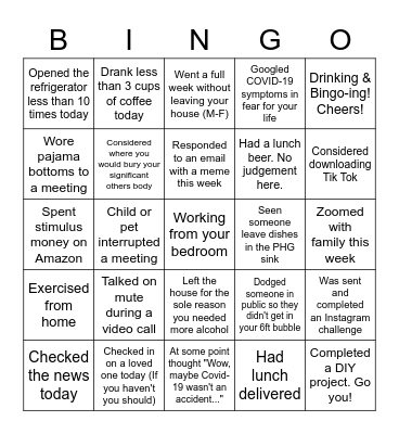 Test Bingo Card