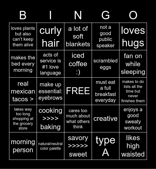 Zoe’s Ultimate Bingo😤 Bingo Card
