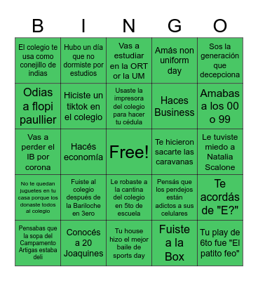 No fuiste sos 02 British si no.... Bingo Card