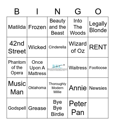 BKC MUSICAL BINGO Card