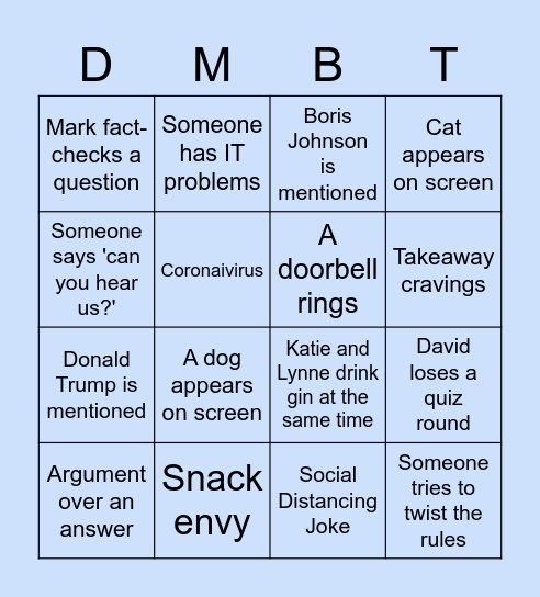 Family Bingo Card