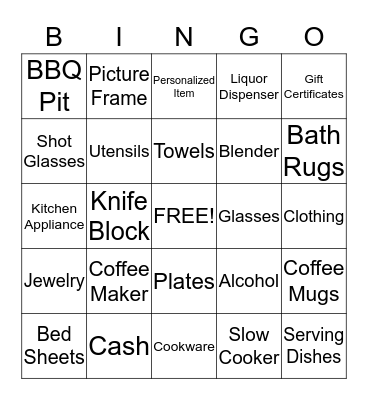 Zach & Alyssa's Couple Shower Bingo Card