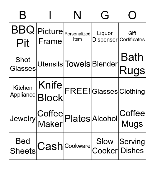 Zach & Alyssa's Couple Shower Bingo Card