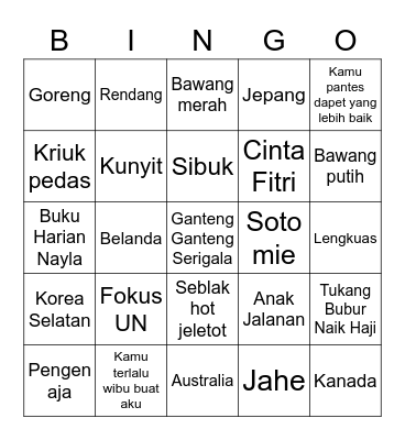 Miyeon's Bingo Card