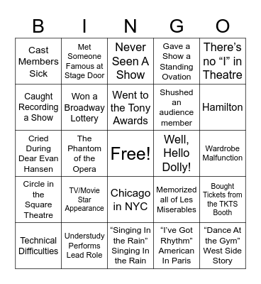 BROADWAY BINGO Card