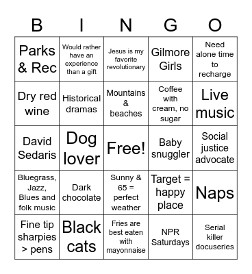 Get to Know You Bingo Card