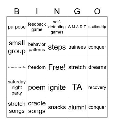 DISCOVERY Bingo Card