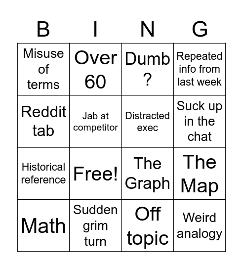 Town Hall Bingo Card