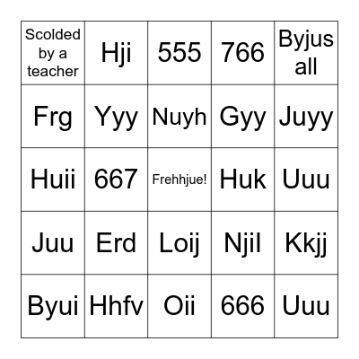 I nominate Bingo Card