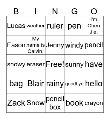 BINGO Card