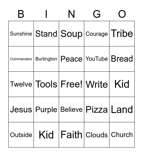 CB Kids Bingo for April 19 Bingo Card