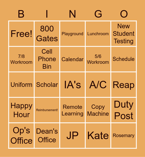 Cosmo Bingo Card